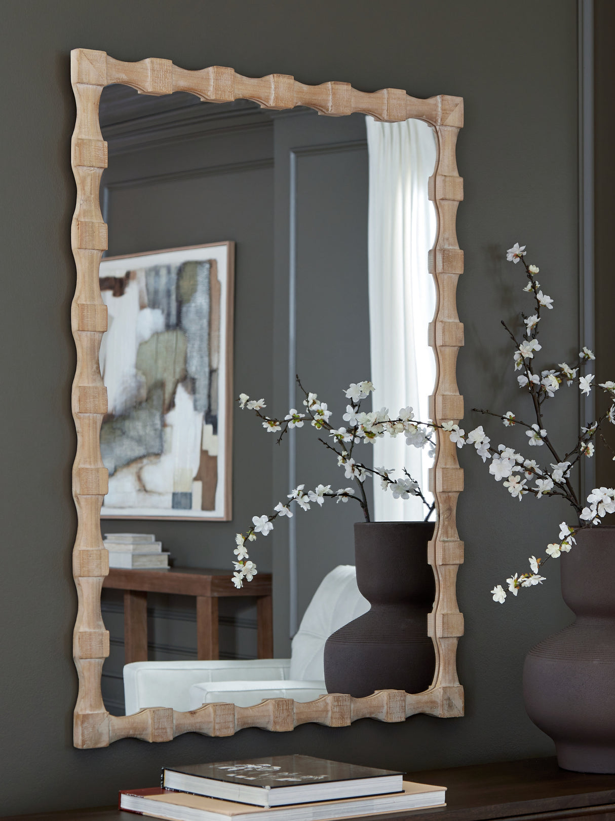 Furniture City Biloxi - Ashley Furniture - Acelmore Mirror - Accent Mirror / Light Brown - A8010420