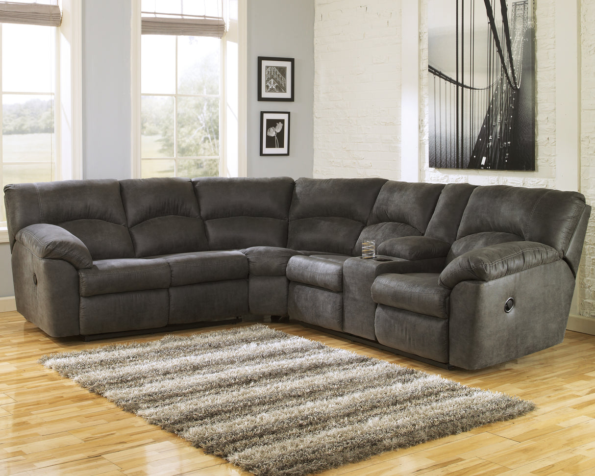Furniture City Biloxi - Ashley Furniture - Tambo Sectional - 2-Piece Reclining Sectional / Canyon - 27802S1