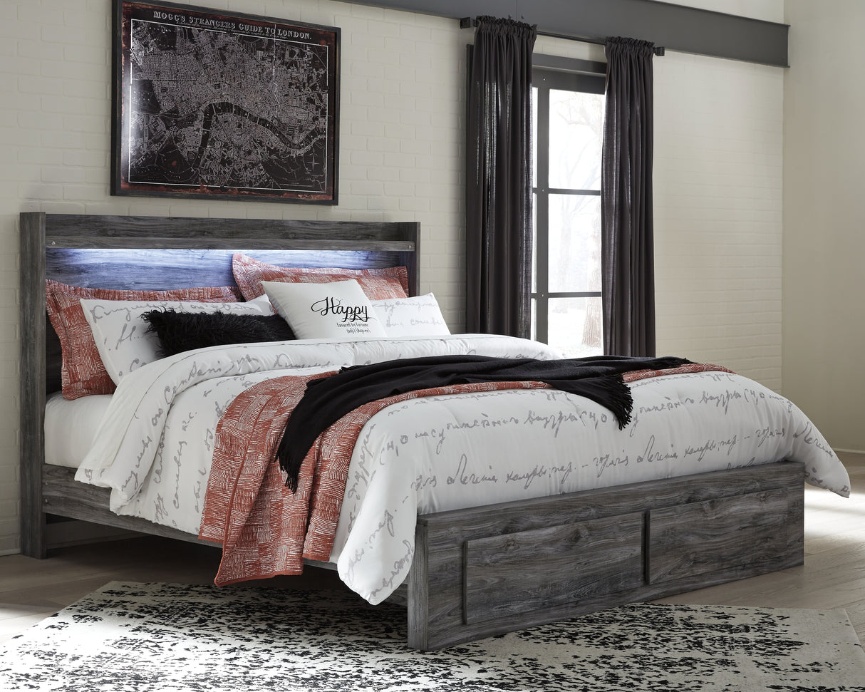 Furniture City Biloxi - Ashley Furniture - Baystorm Bedroom - Full Panel Bed with 2 Storage Drawers / Gray - B221B34
