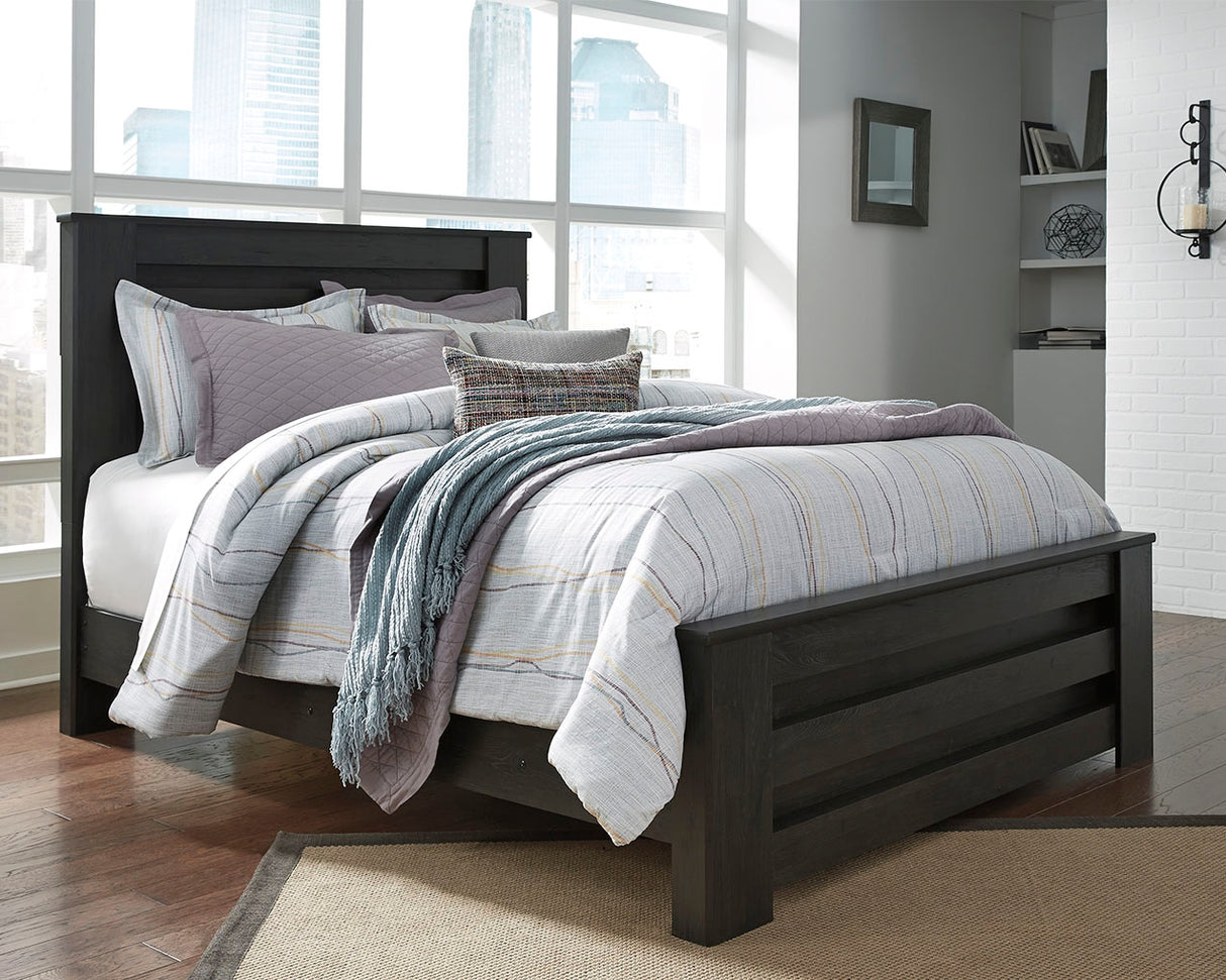 Furniture City Biloxi - Ashley Furniture - Brinxton Bedroom - Queen Panel Bed / Charcoal - B249B2