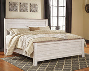Furniture City Biloxi - Ashley Furniture - Willowton Bedroom - California King Panel Bed / Whitewash - B267B28