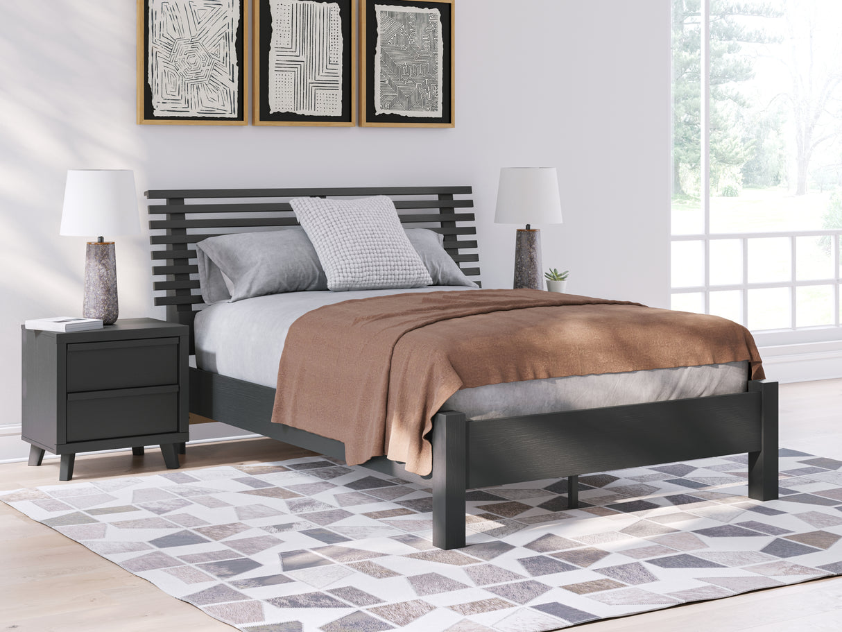 Furniture City Biloxi - Ashley Furniture - Danziar Bedroom - Full Slat Panel Bed / Black - B1013B19