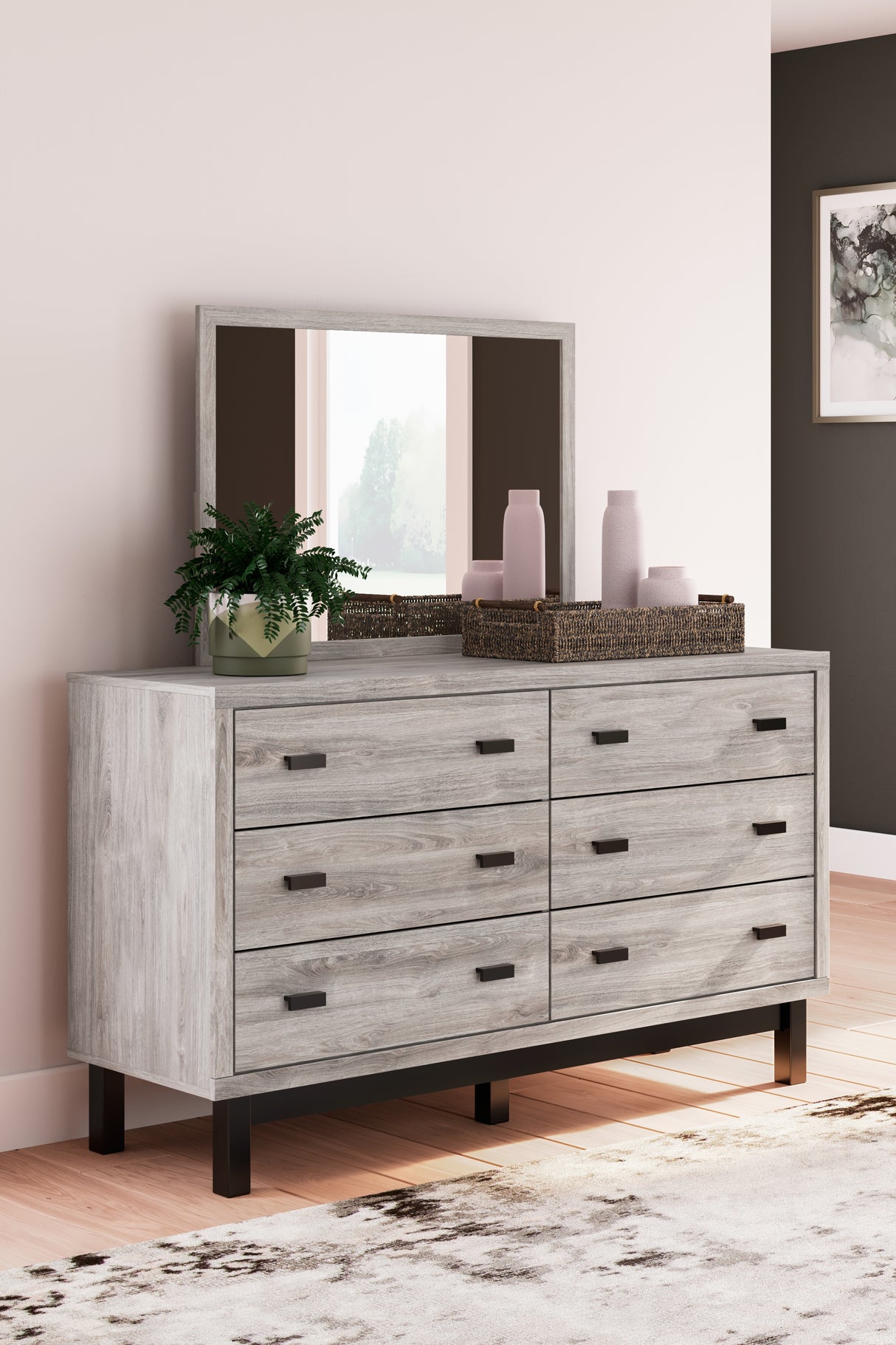 Furniture City Biloxi - Ashley Furniture - Vessalli Bedroom - Dresser and Mirror / Gray - B1036B1