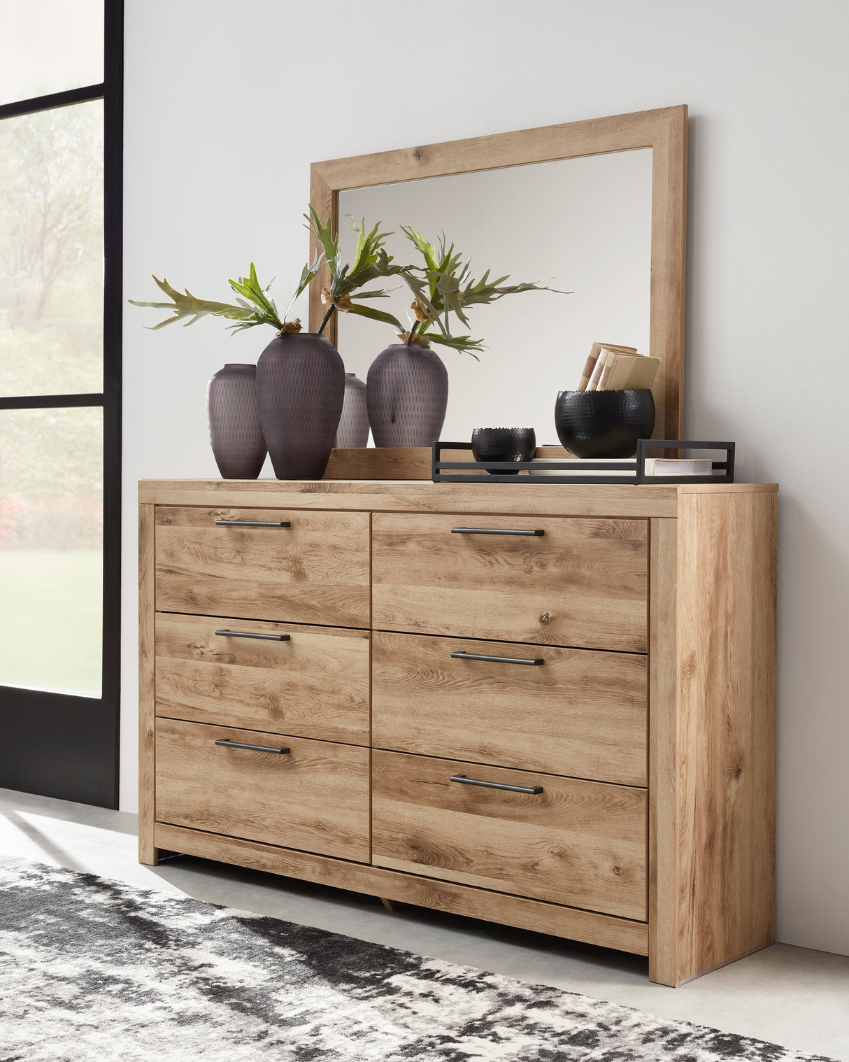 Furniture City Biloxi - Ashley Furniture - Hyanna Bedroom - Dresser and Mirror / Tan Brown - B1050B1
