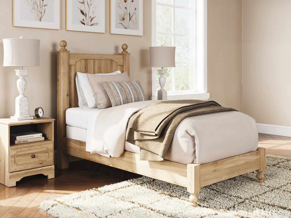 Furniture City Biloxi - Ashley Furniture - Aleaport Bedroom - Twin Panel Bed / Warm Brown - PCB1075B2