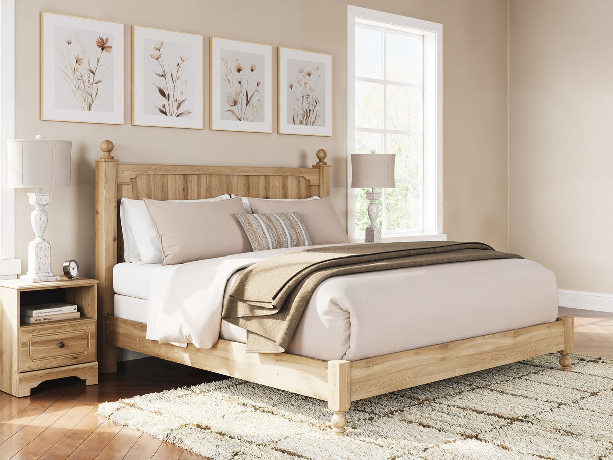 Furniture City Biloxi - Ashley Furniture - Aleaport Bedroom - King Panel Bed / Warm Brown - PCB1075B8