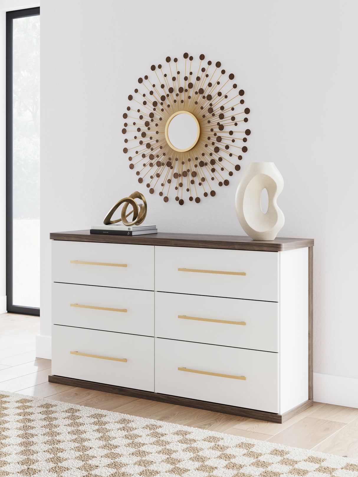 Furniture City Biloxi - Ashley Furniture - Kendanport Bedroom - King Upholstered Bed / White/Brown - PCB1108B8