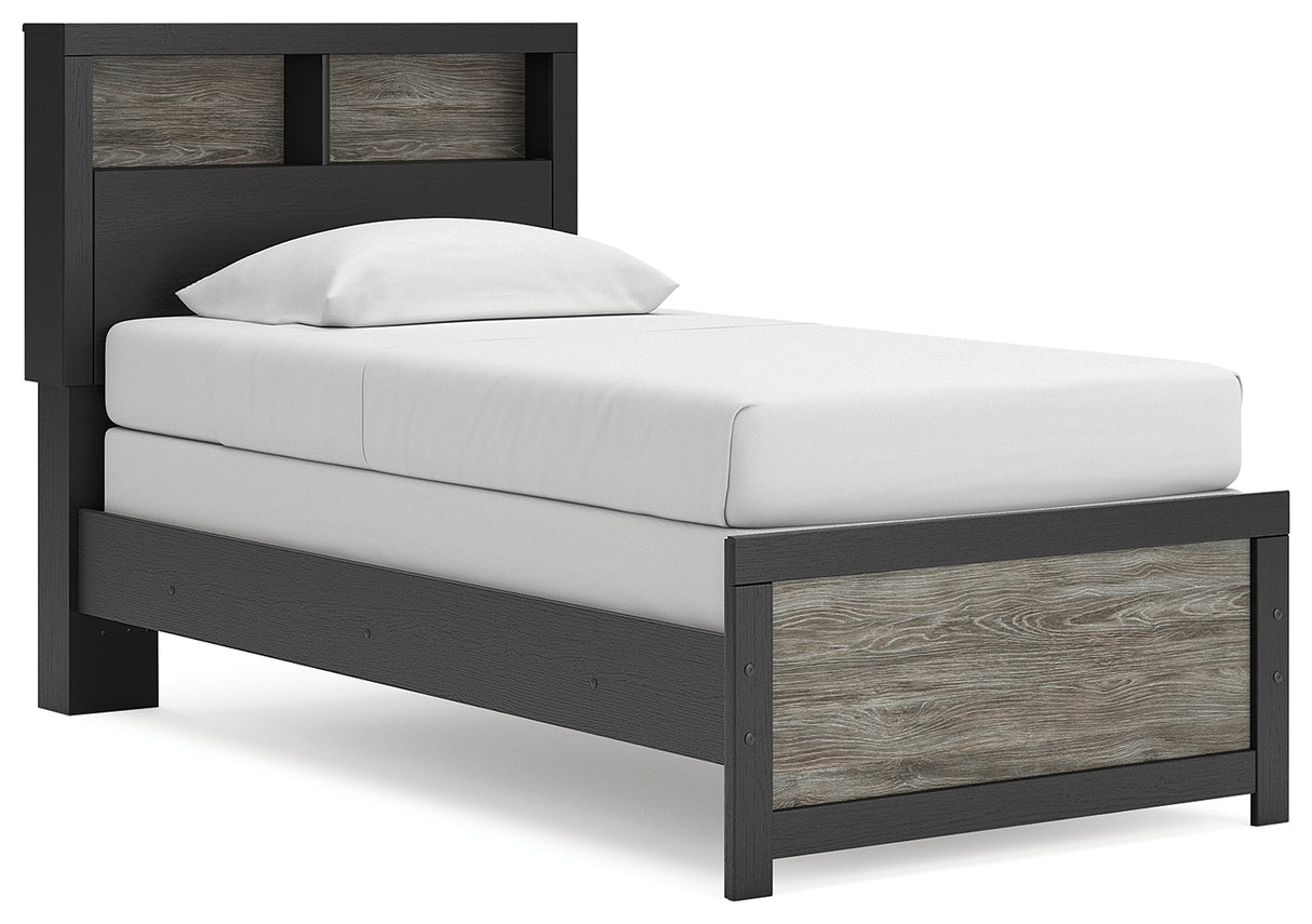 Furniture City Biloxi - Ashley Furniture - Broachmyn Bedroom - Twin Bookcase Bed / Black/Gray - PCB1118B12