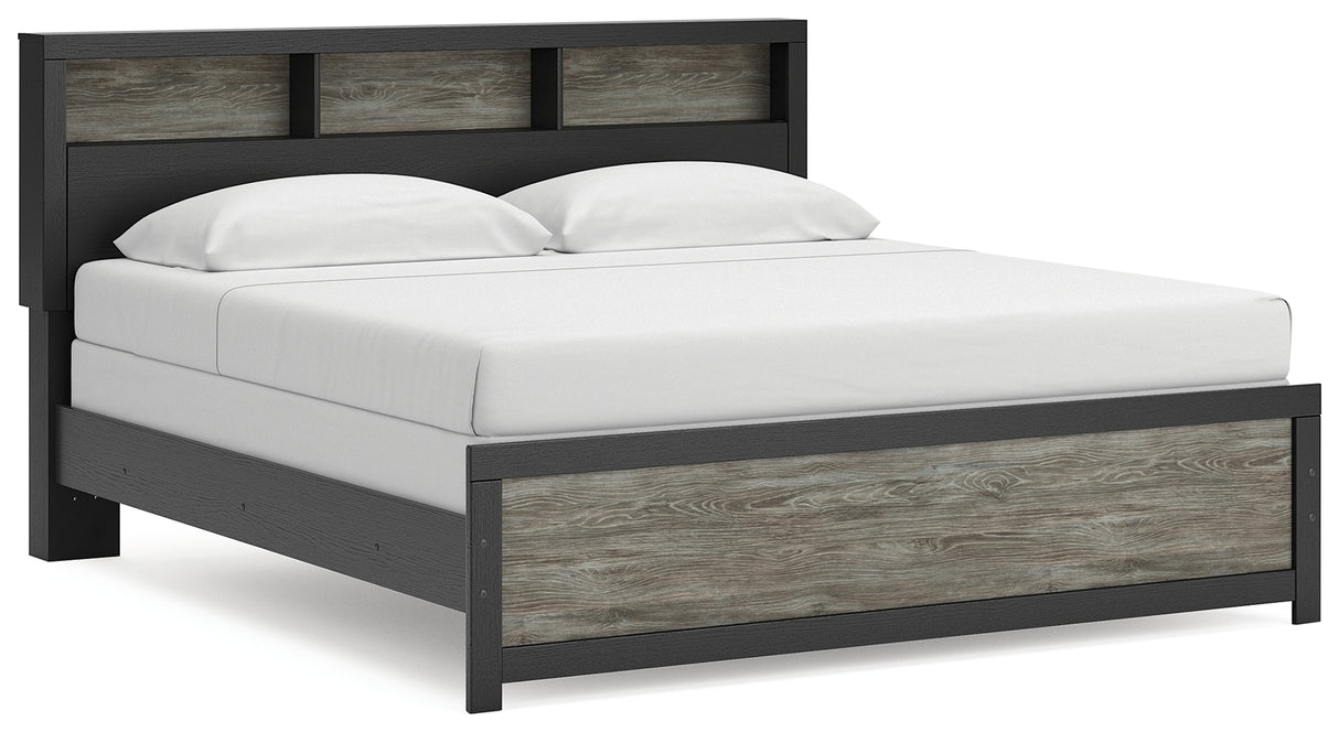 Furniture City Biloxi - Ashley Furniture - Broachmyn Bedroom - King Bookcase Bed / Black/Gray - PCB1118B6