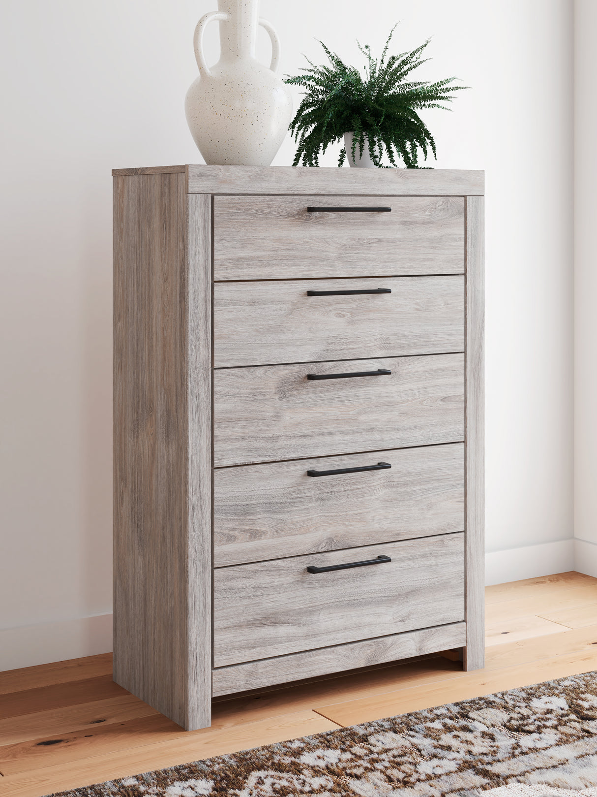 Furniture City Biloxi - Ashley Furniture - Broachmyn Bedroom - Five Drawer Chest / Gray - PCB1120-46