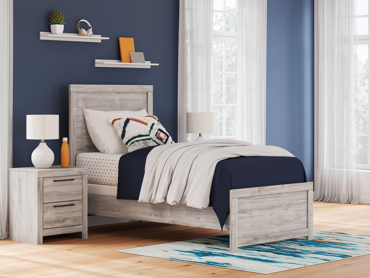 Furniture City Biloxi - Ashley Furniture - Broachmyn Bedroom - Twin Panel Bed / Gray - PCB1120B8
