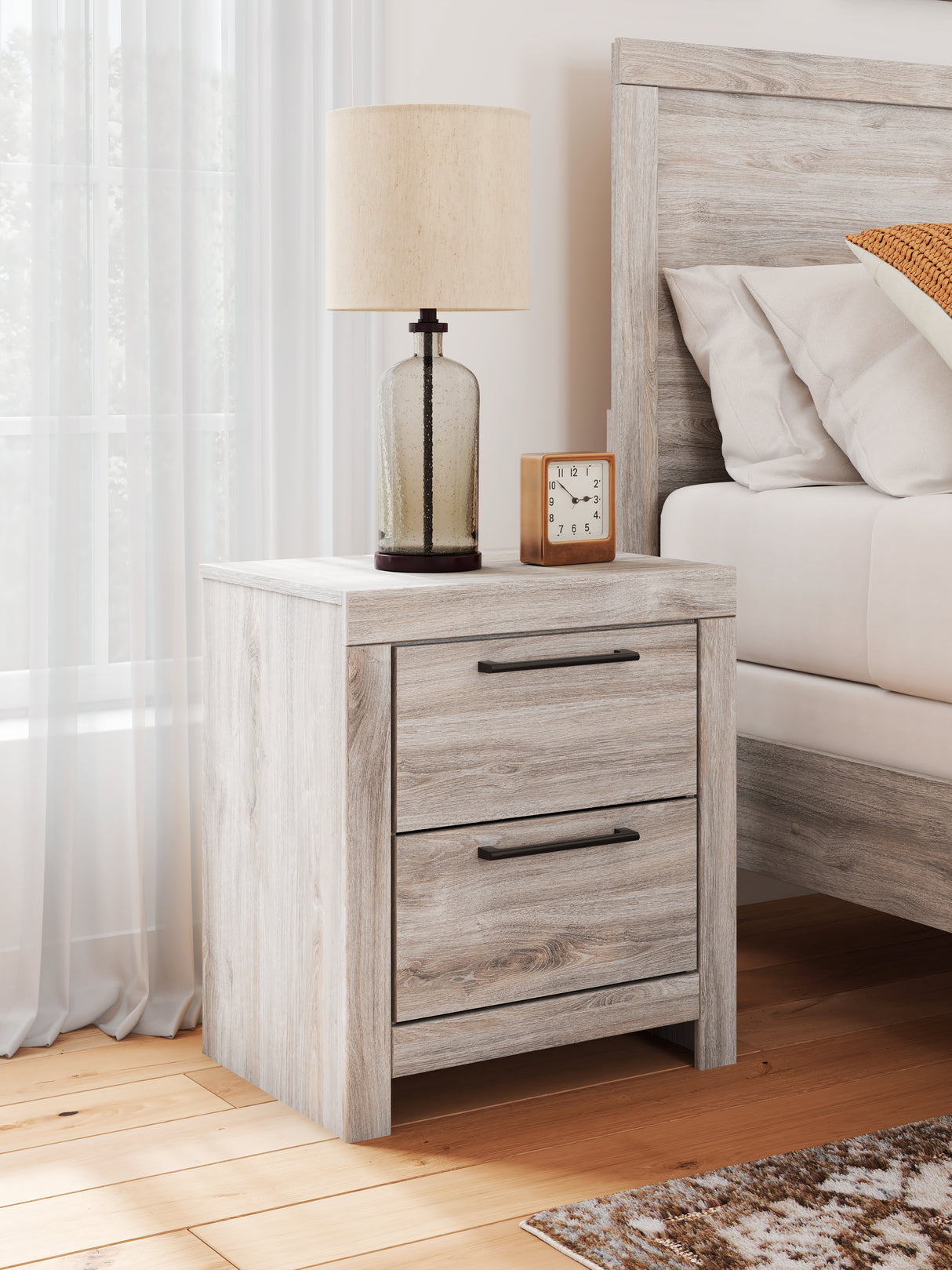 Furniture City Biloxi - Ashley Furniture - Broachmyn Bedroom - Two Drawer Night Stand / Gray - PCB1120-92