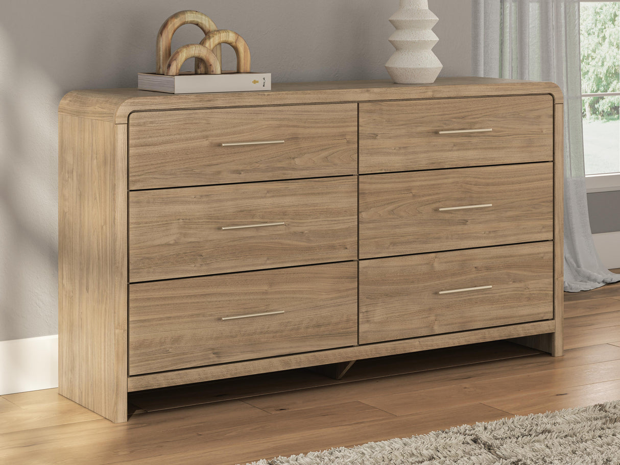 Furniture City Biloxi - Ashley Furniture - Gramburg Bedroom - Six Drawer Dresser / Warm Natural Brown - PCB1121-31