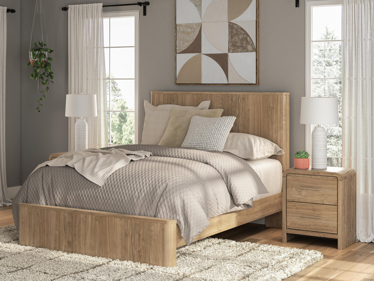 Furniture City Biloxi - Ashley Furniture - Gramburg Bedroom - Queen Panel Platform Bed / Warm Natural Brown - PCB1121B10