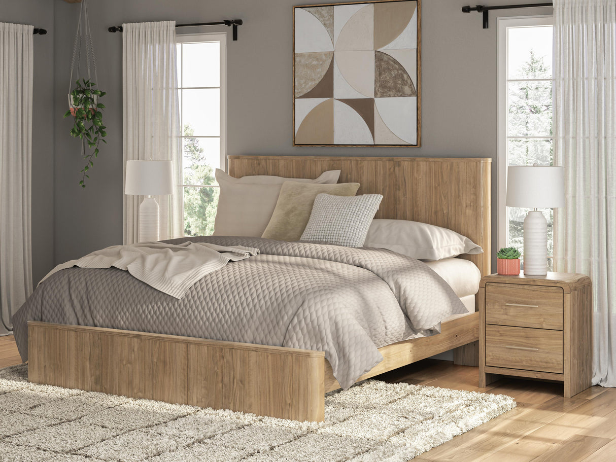 Furniture City Biloxi - Ashley Furniture - Gramburg Bedroom - King Panel Bed / Warm Natural Brown - PCB1121B16