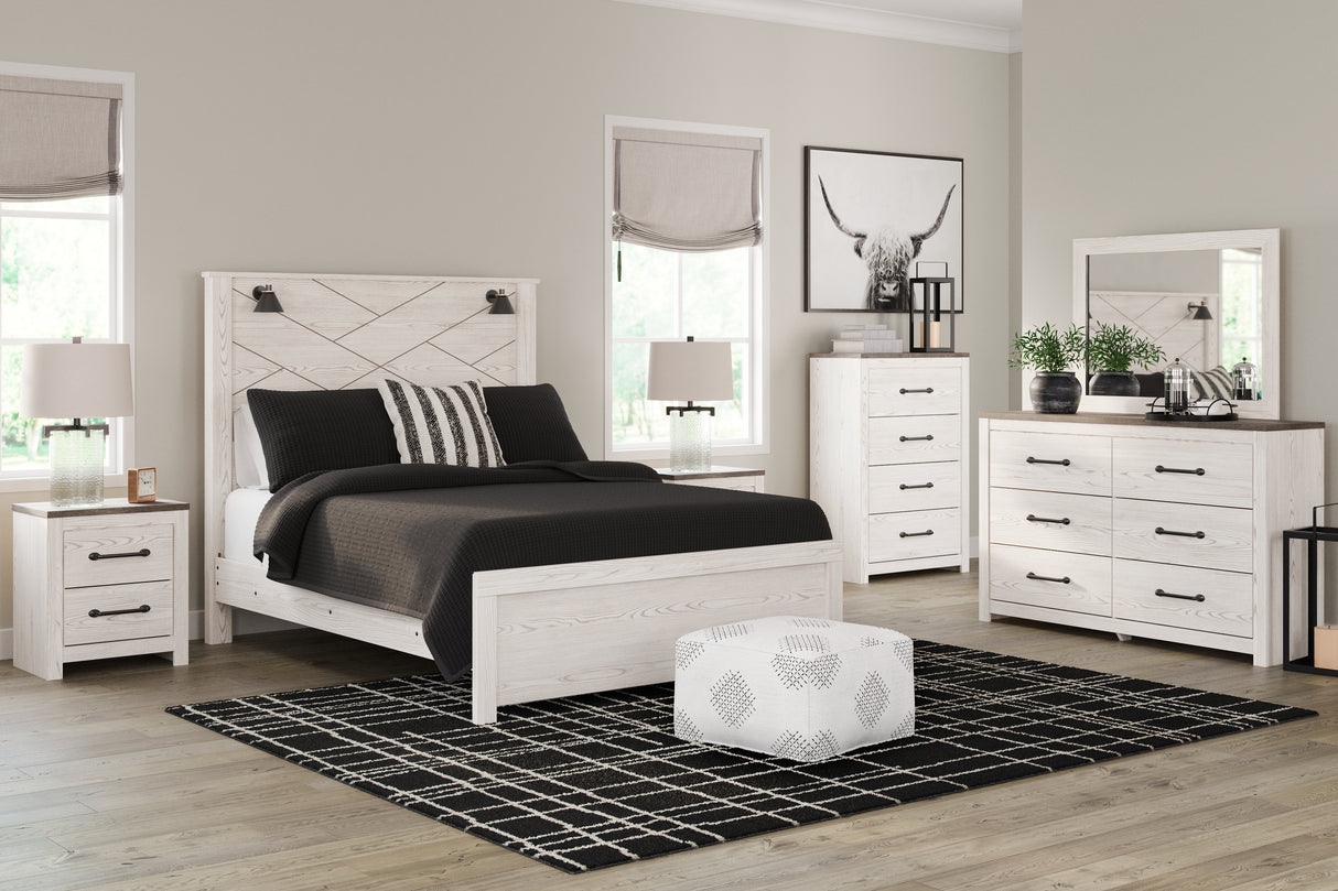Furniture City Biloxi - Ashley Furniture - Gerridan Bedroom - Dresser and Mirror / White/Gray - B1190B1