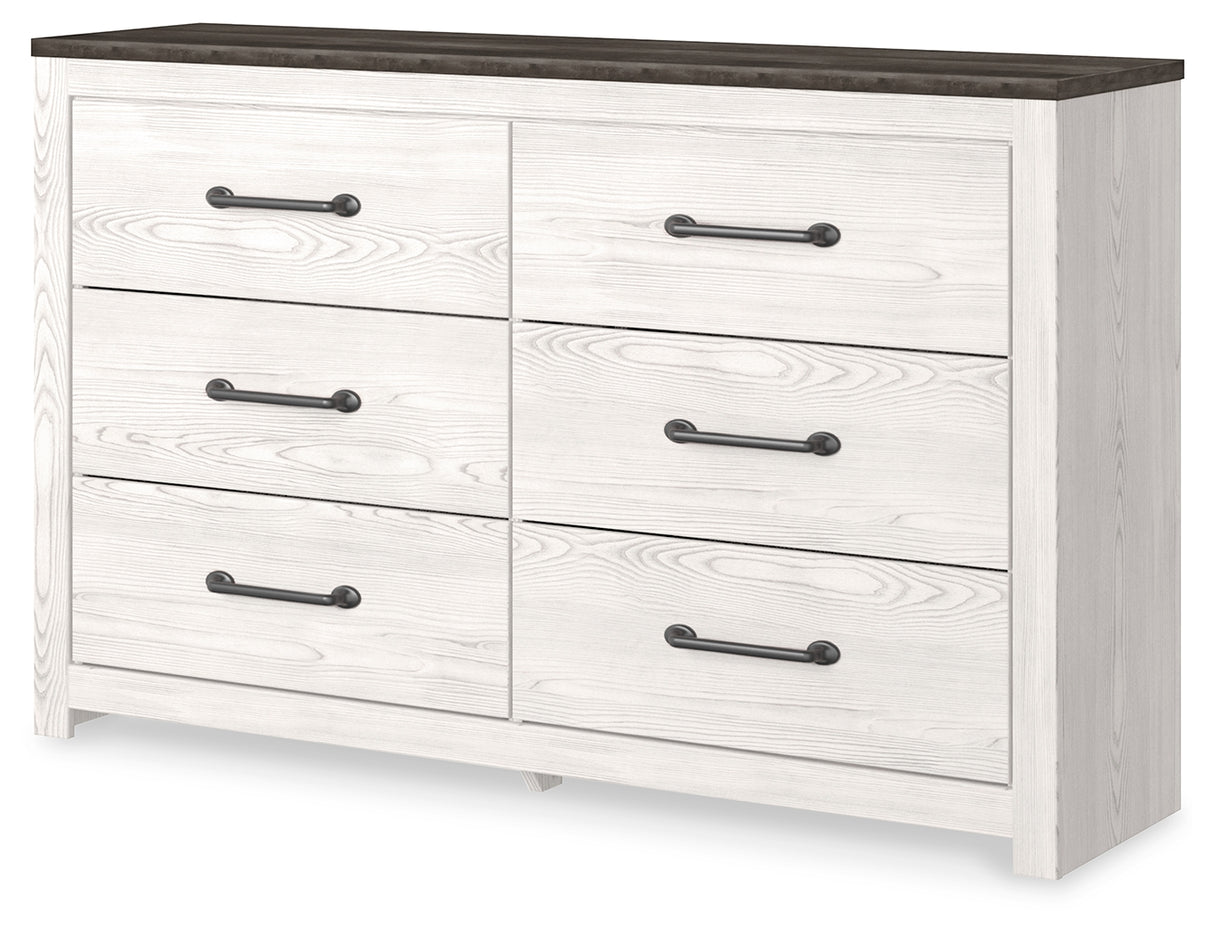 Furniture City Biloxi - Ashley Furniture - Gerridan Bedroom - Six Drawer Dresser / White/Gray - B1190-31