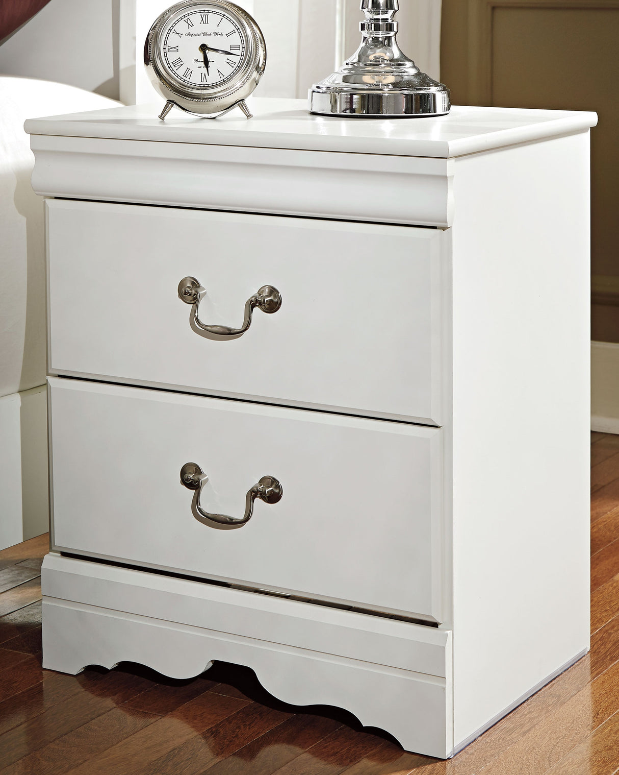 Furniture City Biloxi - Ashley Furniture - Anarasia Bedroom - Two Drawer Night Stand / White - B129-92
