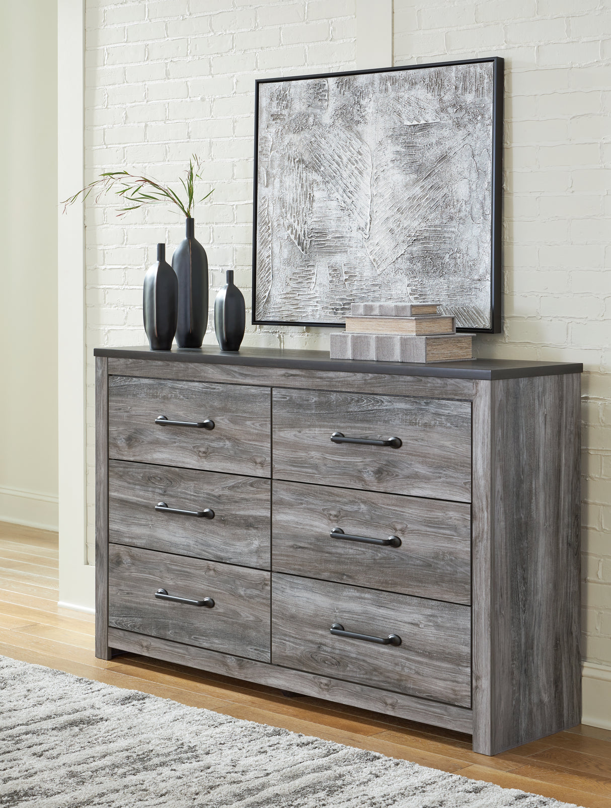 Furniture City Biloxi - Ashley Furniture - Bronyan Bedroom - Six Drawer Dresser / Dark Gray - B1290-31