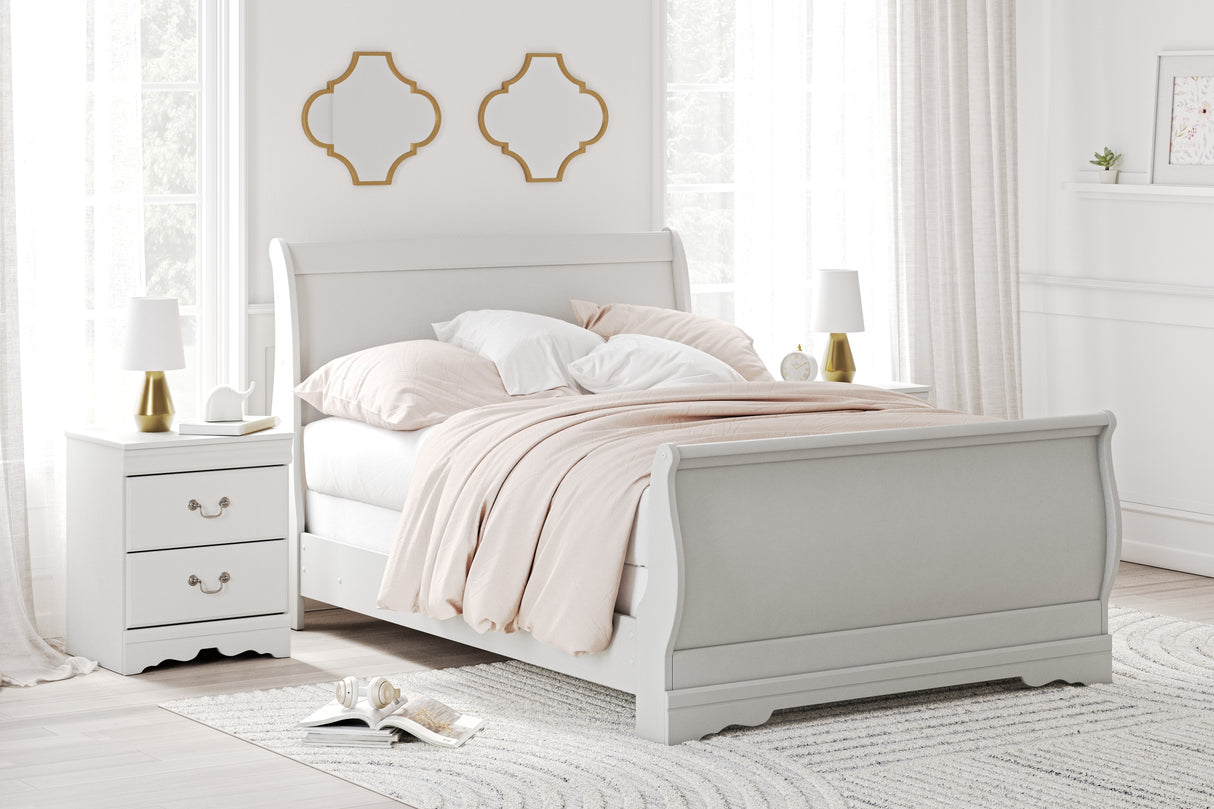 Furniture City Biloxi - Ashley Furniture - Anarasia Bedroom - Full Sleigh Bed / White - B129B2