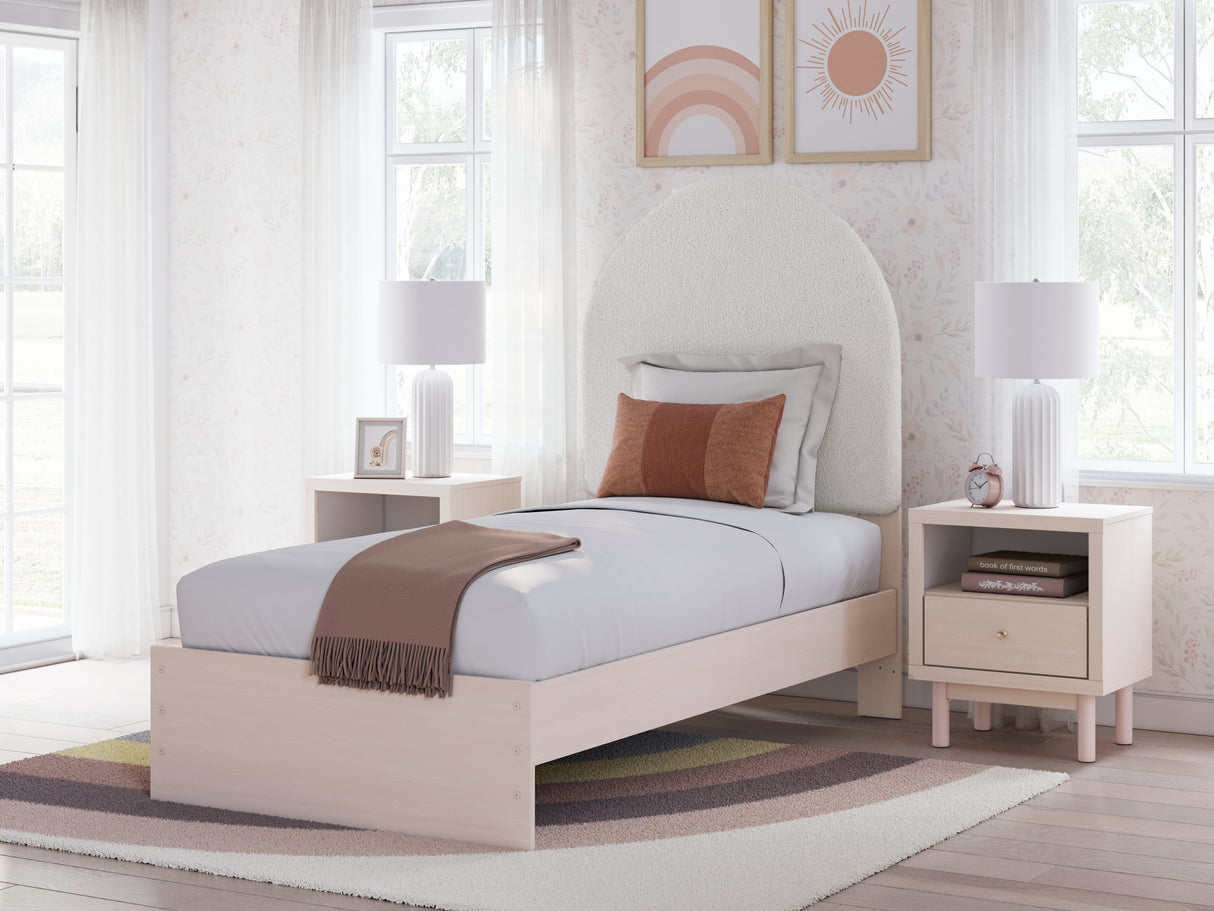 Furniture City Biloxi - Ashley Furniture - Wistenpine Bedroom - Twin Upholstered Panel Bed / Blush - B1323B8