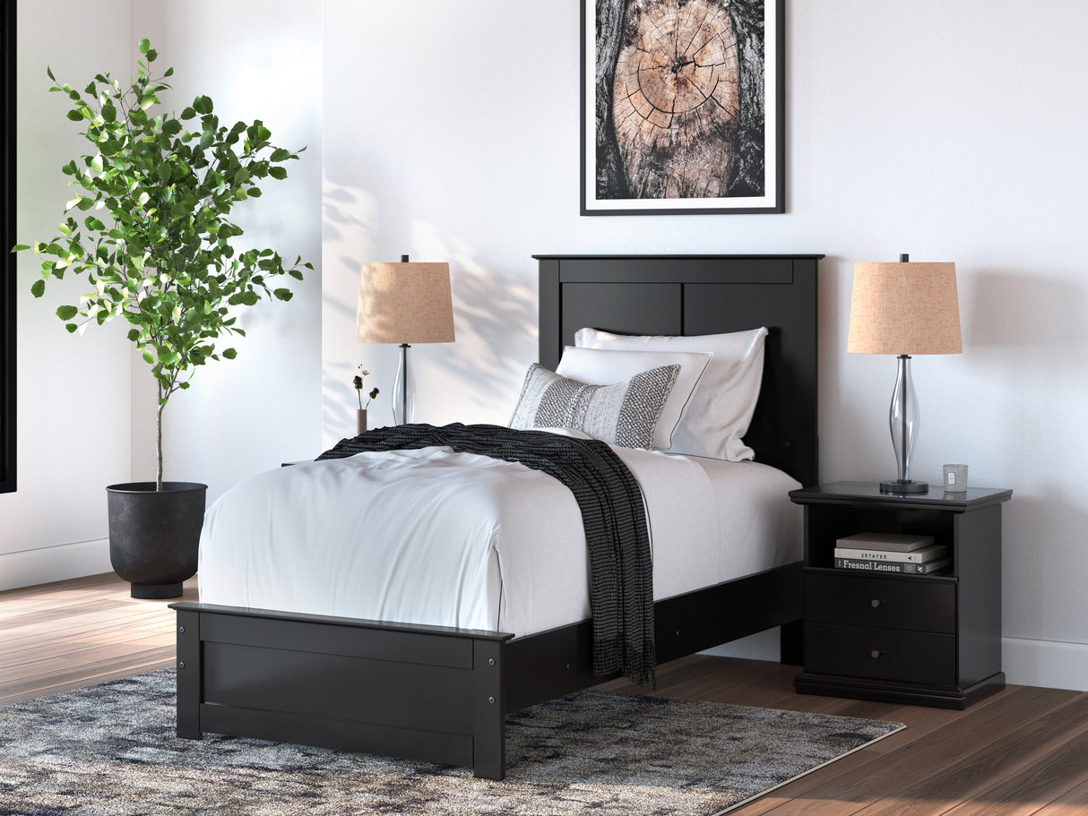 Furniture City Biloxi - Ashley Furniture - Maribel Bedroom - Twin Panel Bed / Black - B138B51