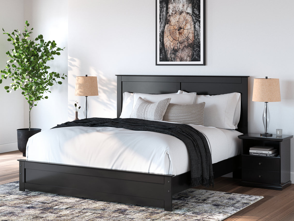 Furniture City Biloxi - Ashley Furniture - Maribel Bedroom - King Panel Bed / Black - B138B57