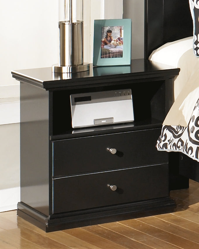 Furniture City Biloxi - Ashley Furniture - Maribel Bedroom - One Drawer Night Stand / Black - B138-91