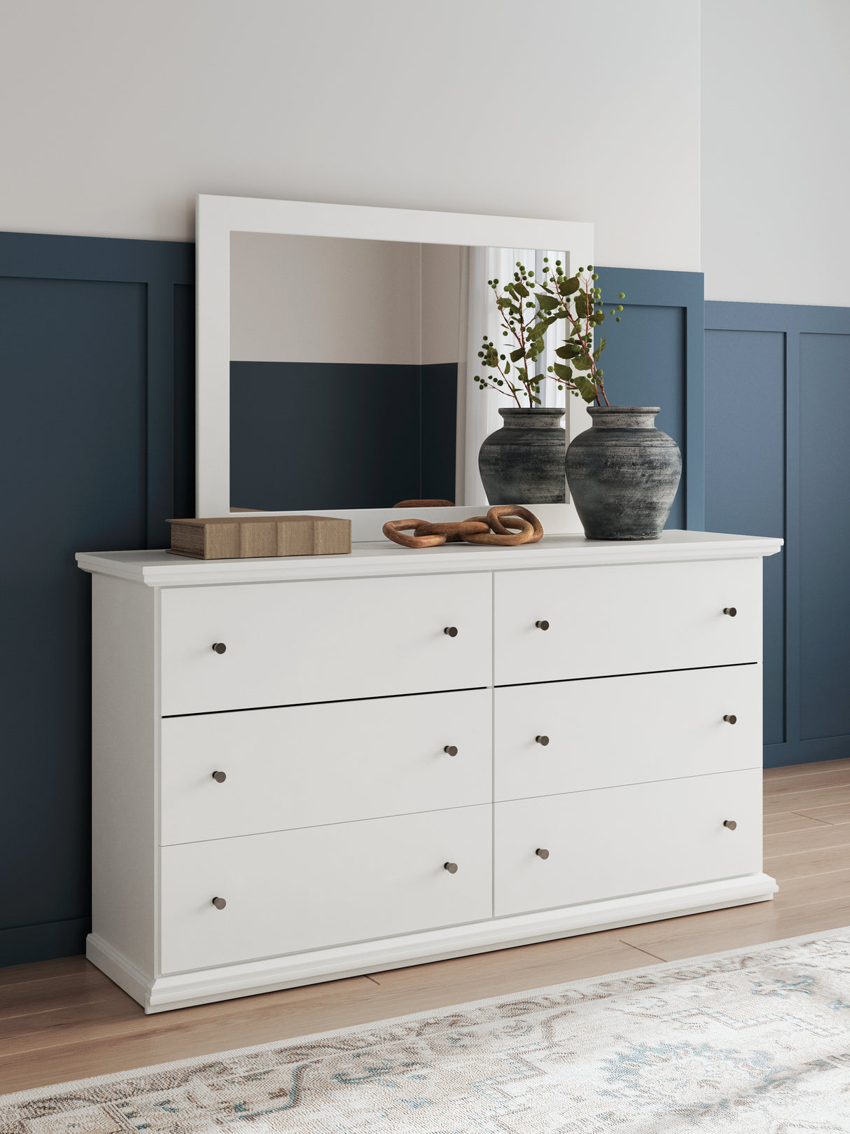 Furniture City Biloxi - Ashley Furniture - Bostwick Shoals Bedroom - Dresser and Mirror / White - B139B40