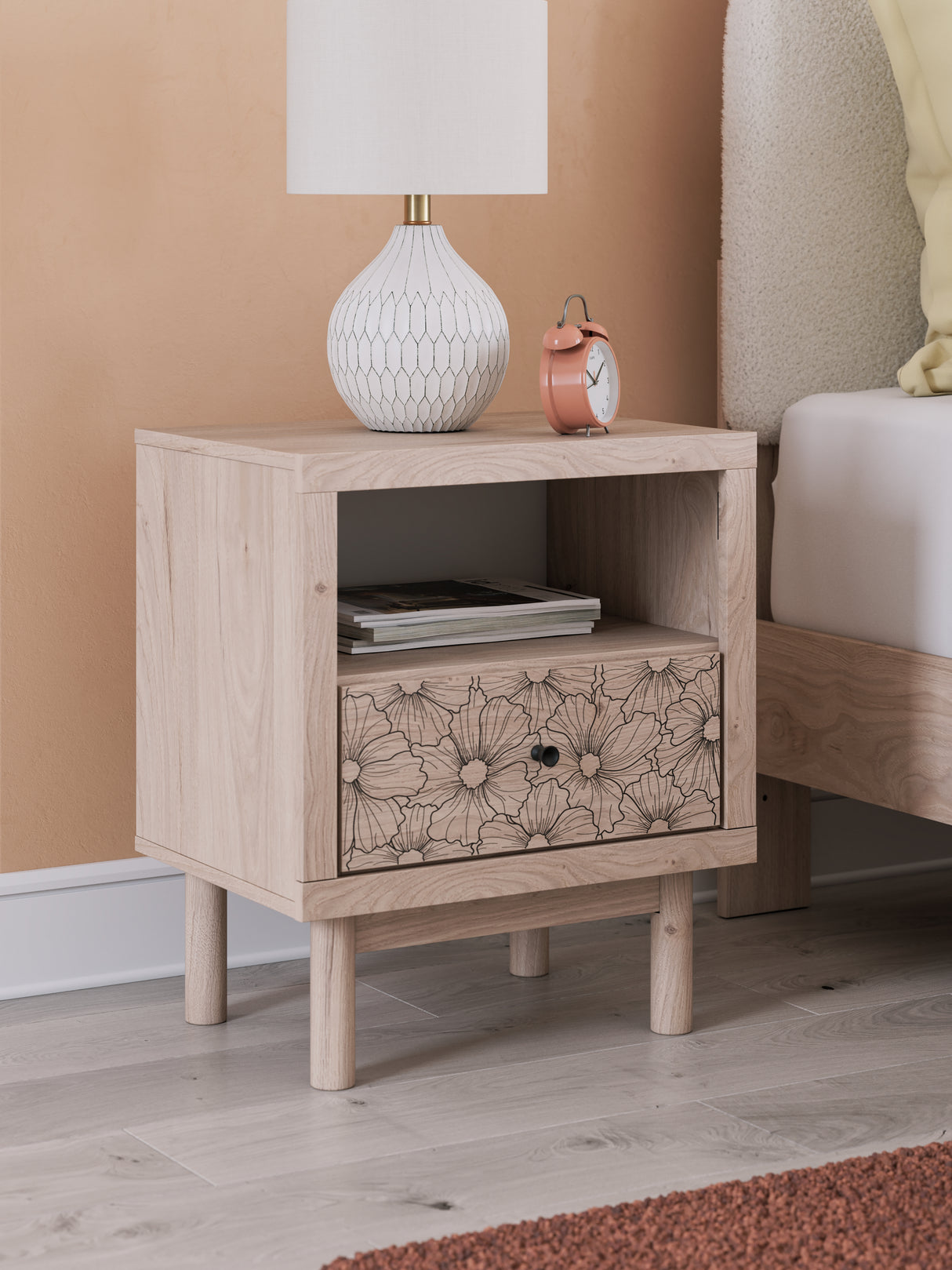 Furniture City Biloxi - Ashley Furniture - Arloster Bedroom - One Drawer Night Stand / Tan - PCB1566-91