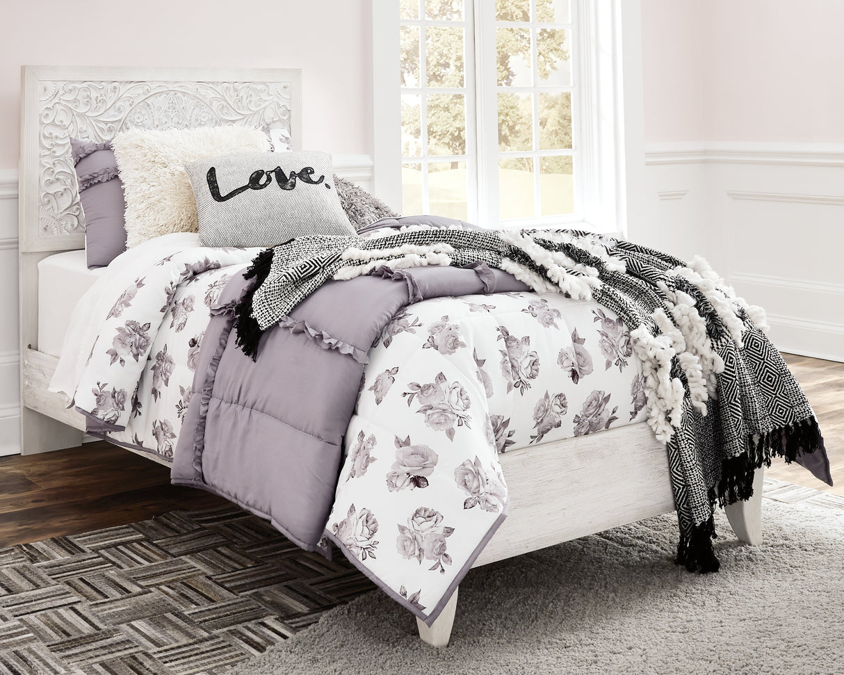Furniture City Biloxi - Ashley Furniture - Paxberry Bedroom - Twin Panel Bed / Whitewash - B181B1