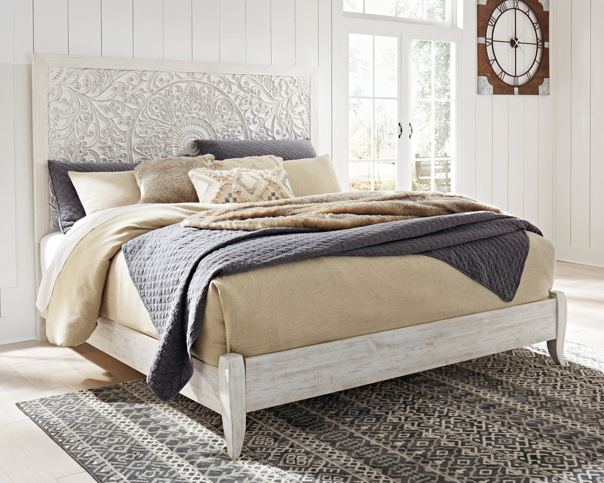 Furniture City Biloxi - Ashley Furniture - Paxberry Bedroom - King Panel Bed / Whitewash - B181B10