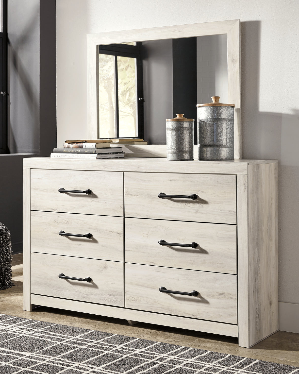 Furniture City Biloxi - Ashley Furniture - Cambeck Bedroom - Dresser and Mirror / Whitewash - B192B1