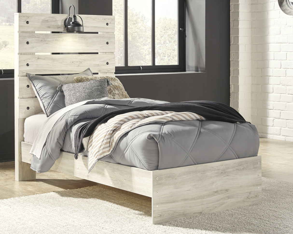 Furniture City Biloxi - Ashley Furniture - Cambeck Bedroom - Twin Panel Bed / Whitewash - B192B2