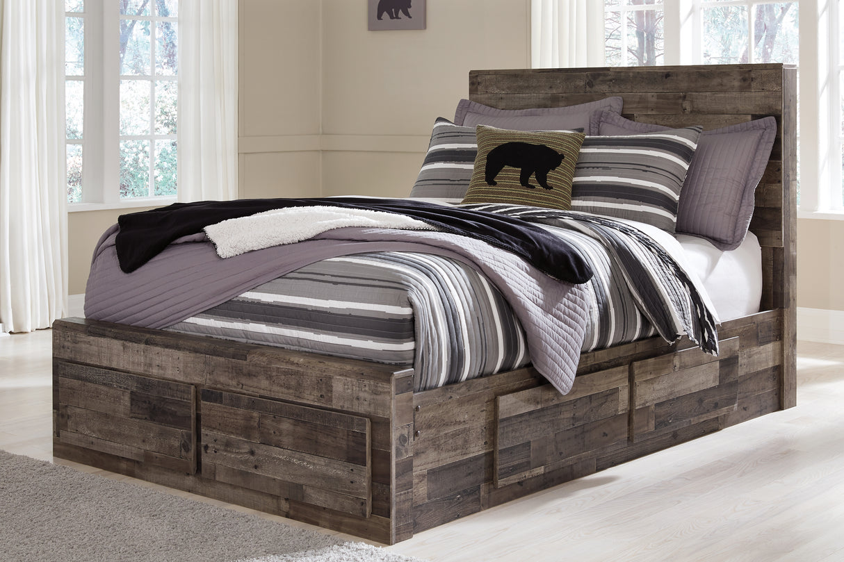 Furniture City Biloxi - Ashley Furniture - Derekson Bedroom - Full Panel Bed with 6 Storage Drawers / Multi Gray - B200B10