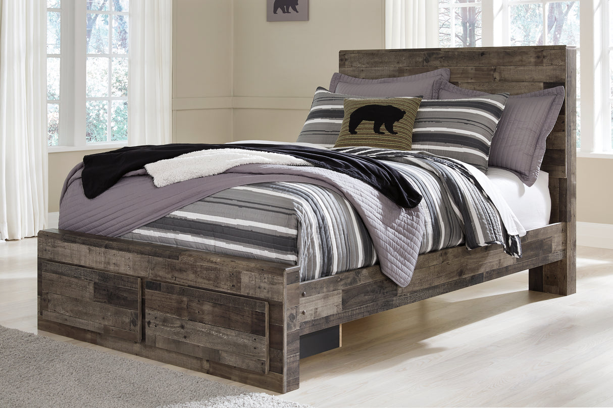 Furniture City Biloxi - Ashley Furniture - Derekson Bedroom - Full Panel Bed with 2 Storage Drawers / Multi Gray - B200B16