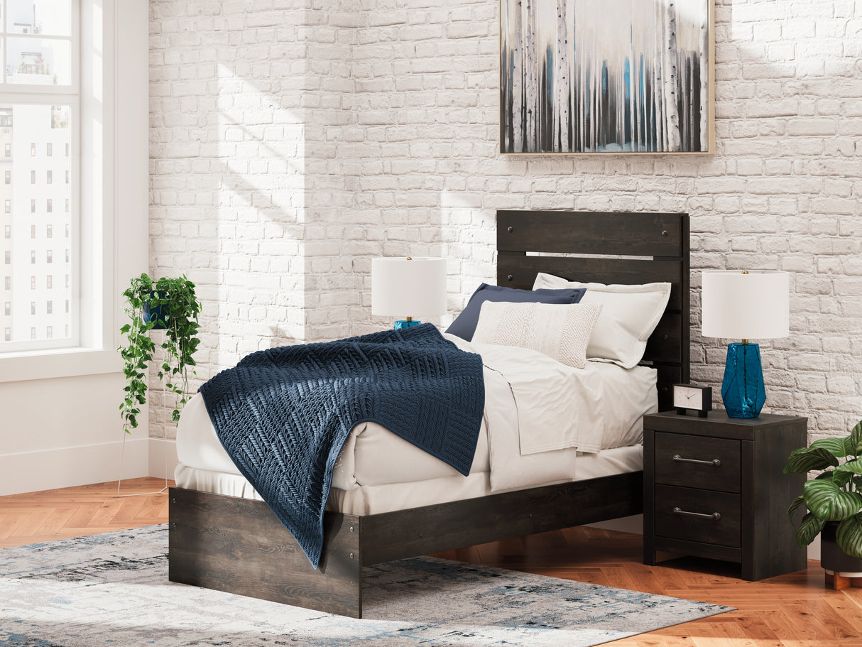 Furniture City Biloxi - Ashley Furniture - Hollivern Bedroom - Twin Panel Bed / Dark Gray - PCB2108B11