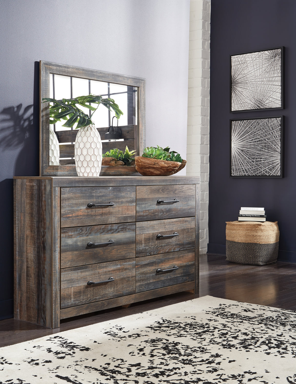 Furniture City Biloxi - Ashley Furniture - Drystan Bedroom - Dresser and Mirror / Multi - B211B1