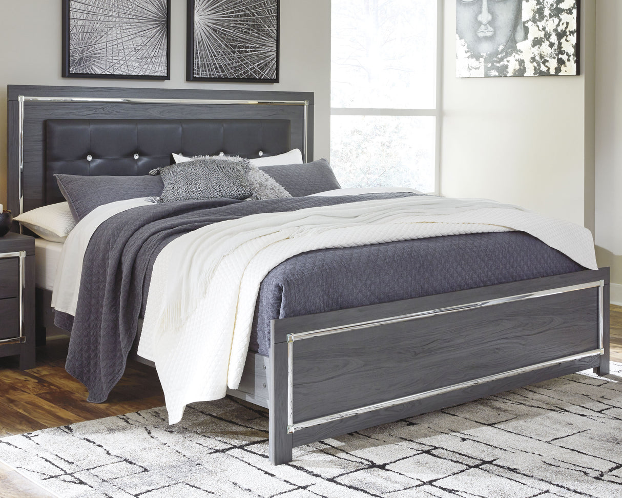 Furniture City Biloxi - Ashley Furniture - Lodanna Bedroom - King Panel Bed / Gray - B214B10