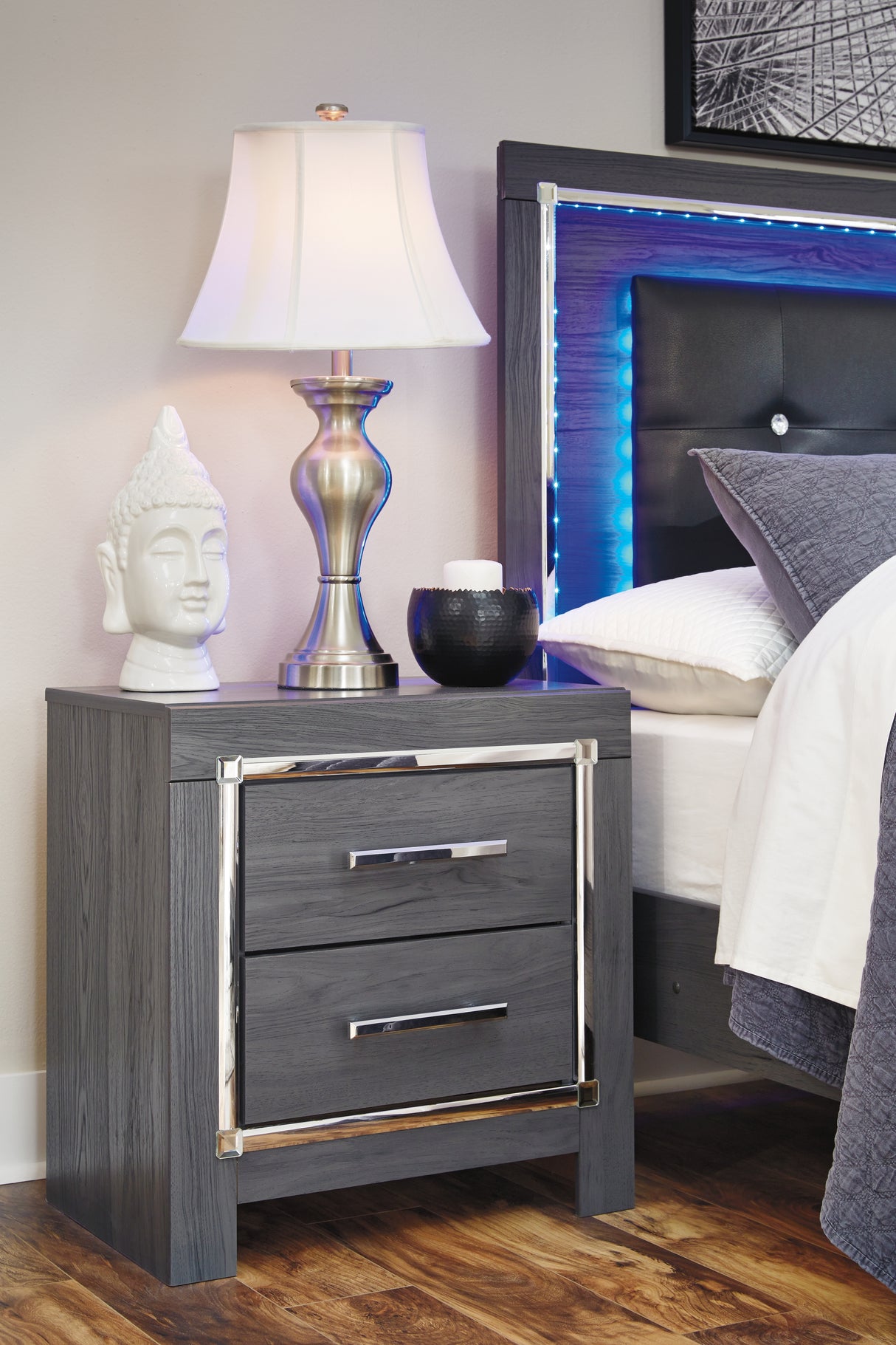Furniture City Biloxi - Ashley Furniture - Lodanna Bedroom - Two Drawer Night Stand / Gray - B214-92