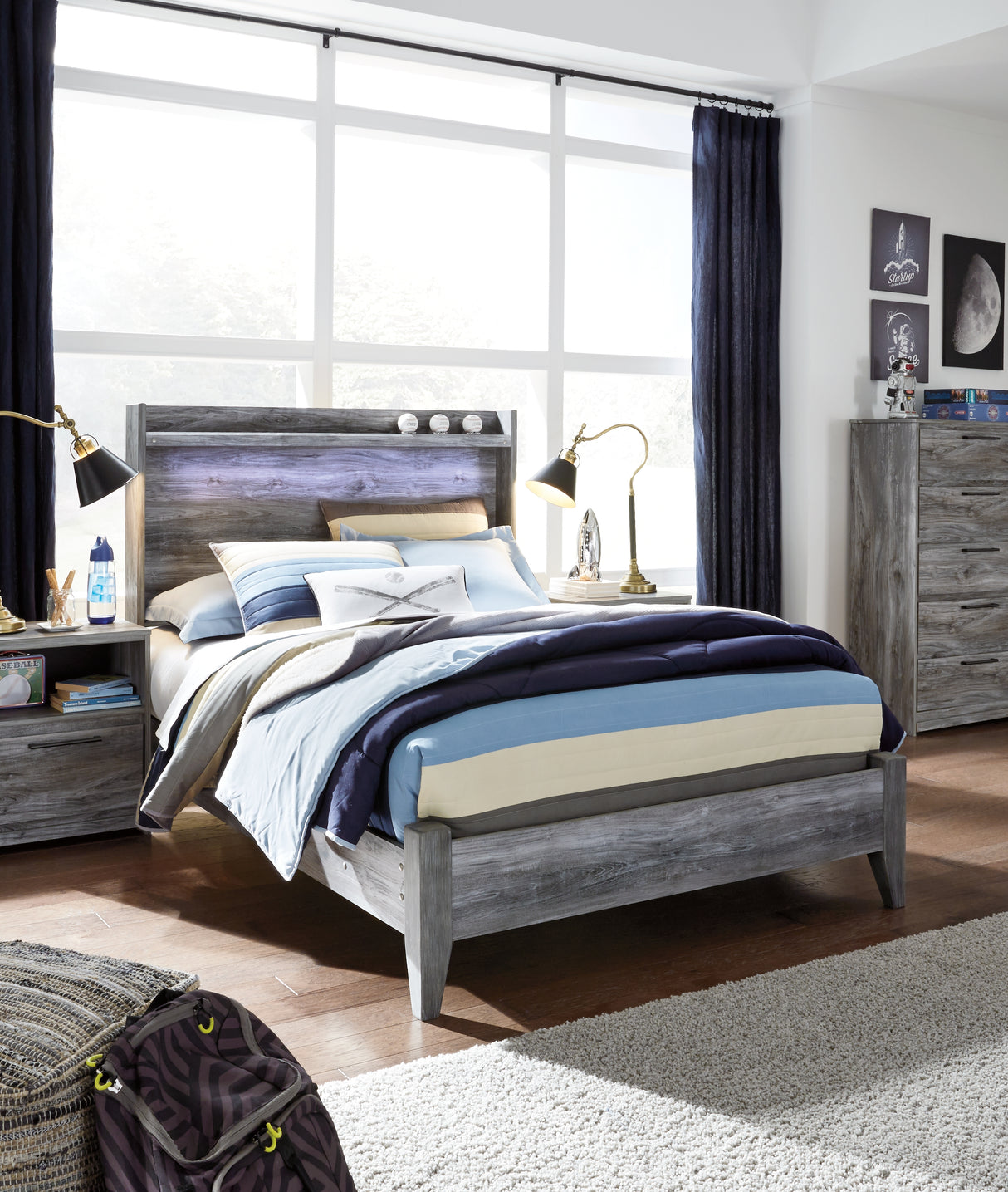 Furniture City Biloxi - Ashley Furniture - Baystorm Bedroom - Full Panel Bed / Gray - B221B21