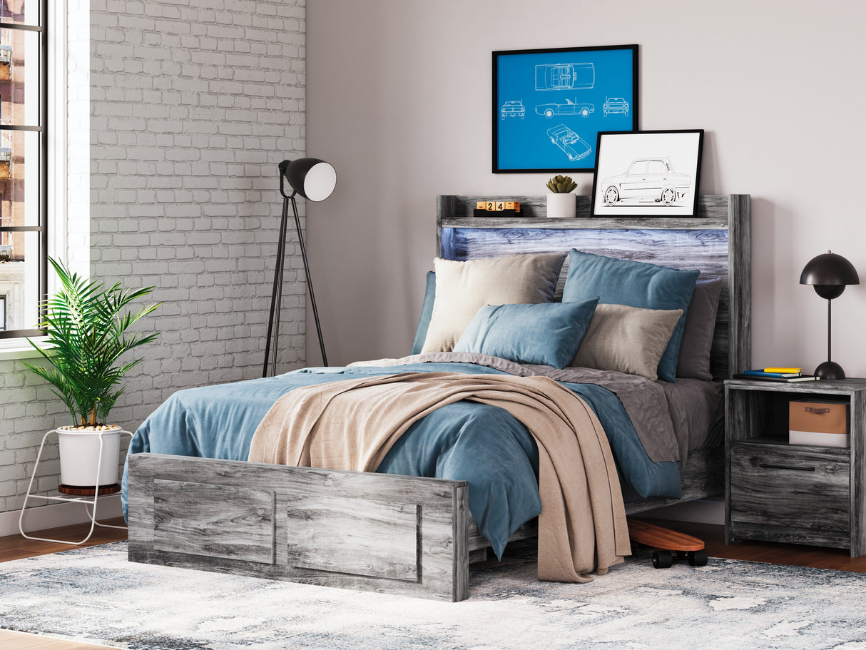 Furniture City Biloxi - Ashley Furniture - Baystorm Bedroom - Full Panel Bed with 2 Storage Drawers / Gray - B221B34