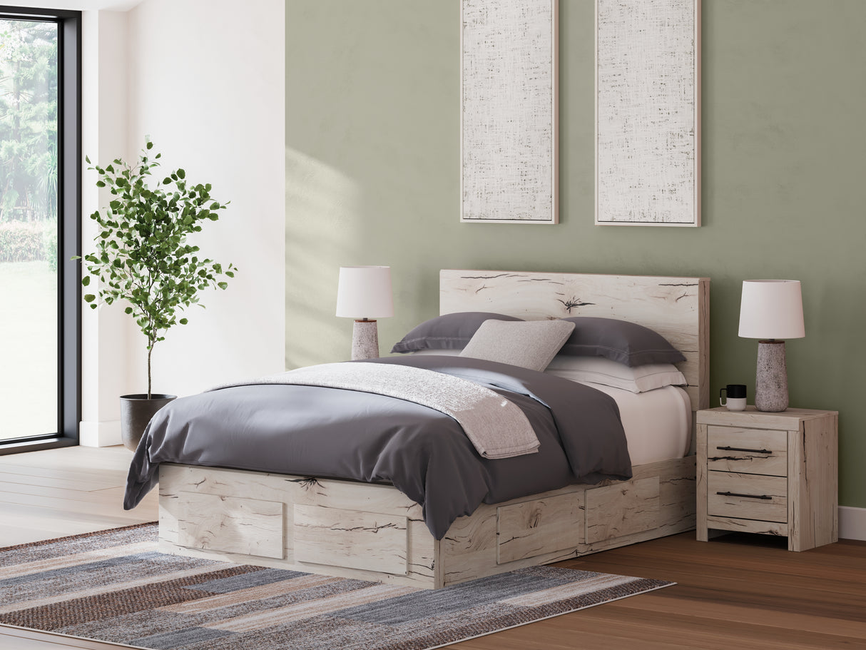 Furniture City Biloxi - Ashley Furniture - Lawroy Bedroom - Queen Panel Storage Bed / Light Natural - B2310B9