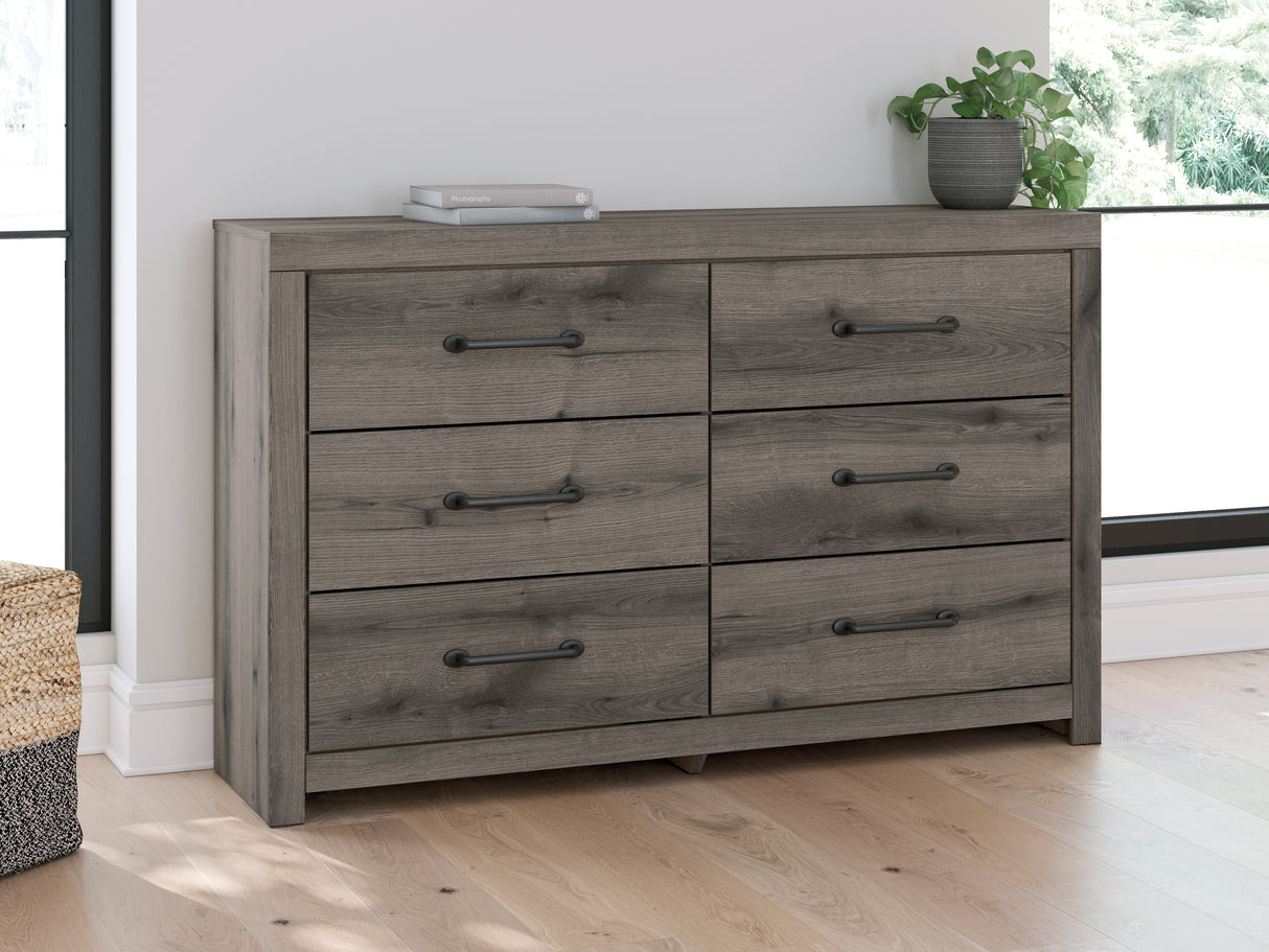 Furniture City Biloxi - Ashley Furniture - Graystorm Bedroom - Six Drawer Dresser / Brown Gray - PCB2405-31