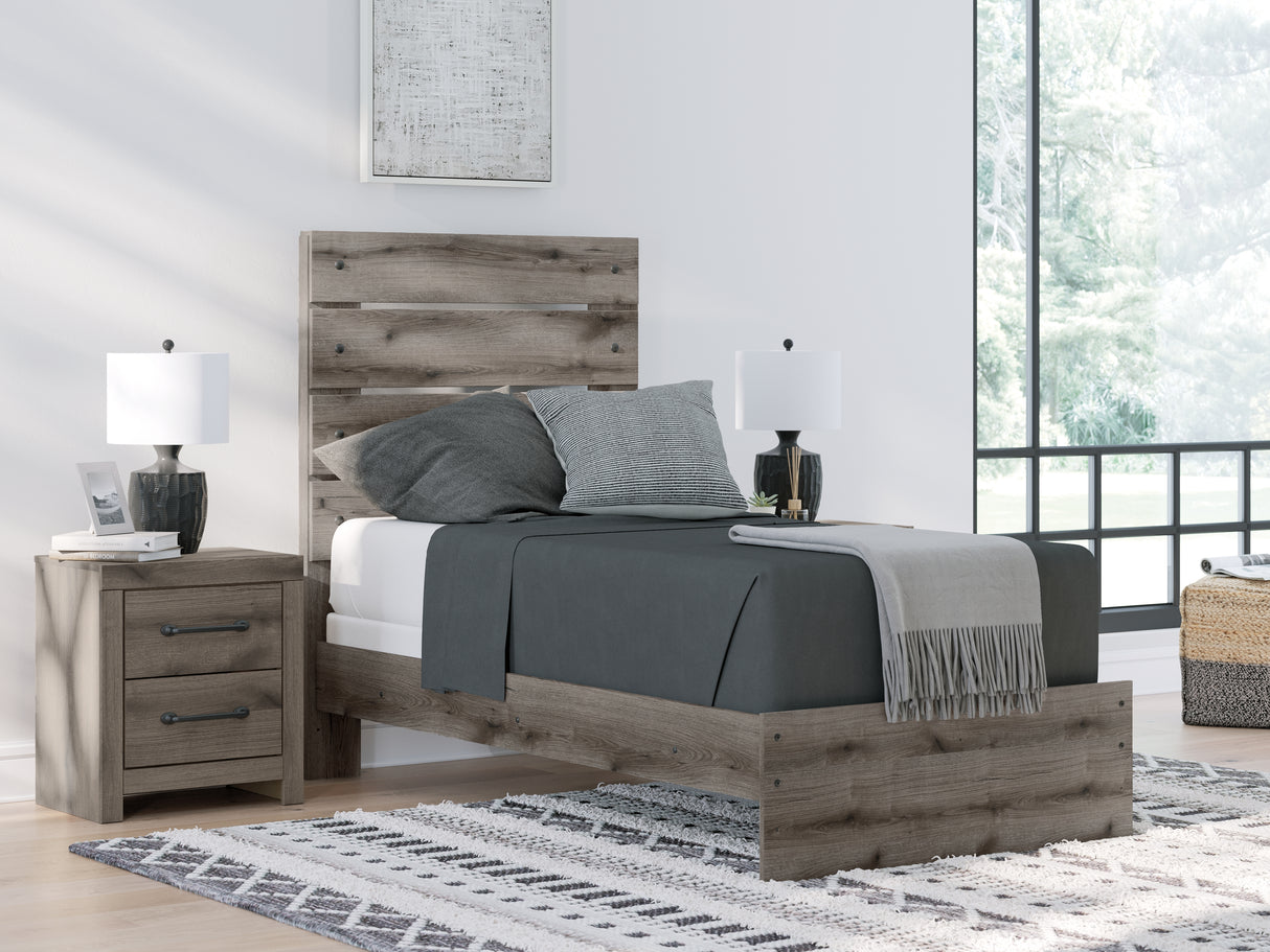Furniture City Biloxi - Ashley Furniture - Graystorm Bedroom - Twin Panel Bed / Brown Gray - PCB2405B12