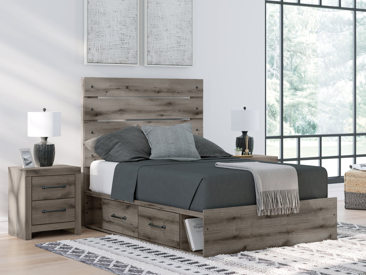 Furniture City Biloxi - Ashley Furniture - Graystorm Bedroom - Full Panel Storage Bed / Brown Gray - PCB2405B16