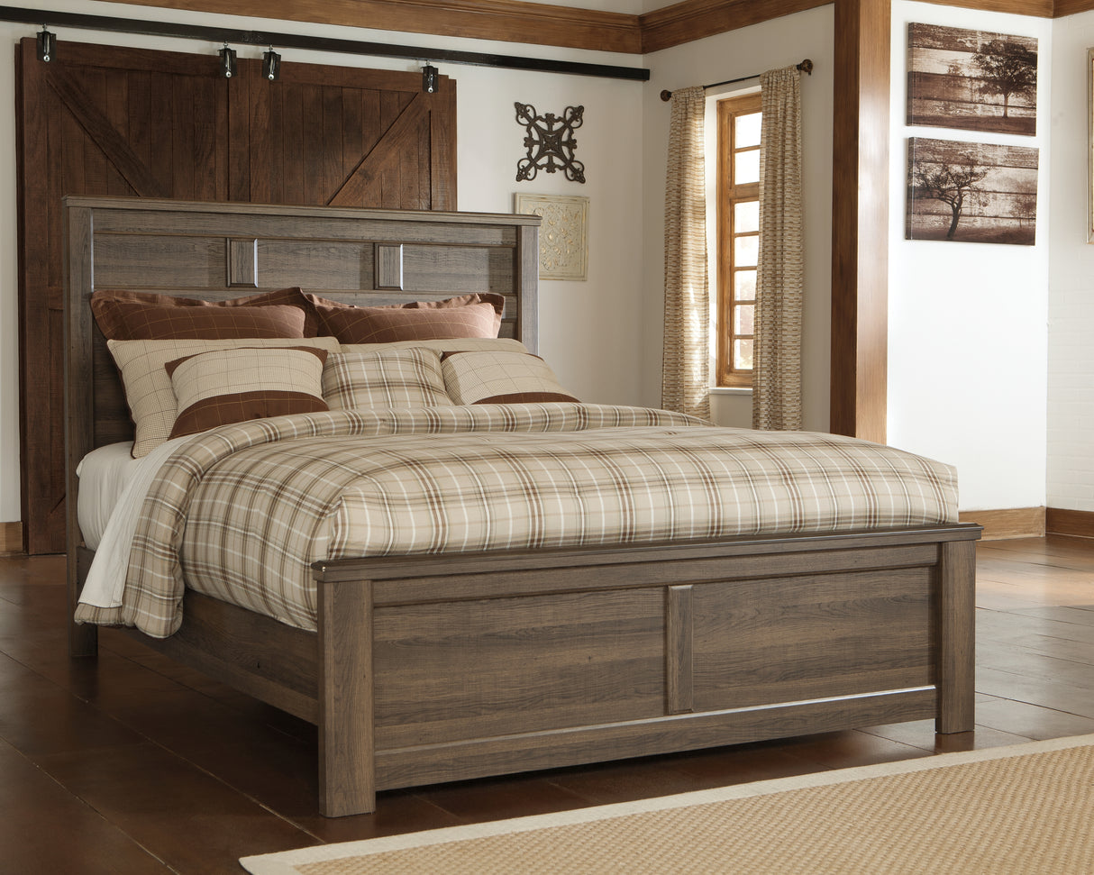 Furniture City Biloxi - Ashley Furniture - Juararo Bedroom - Queen Panel Bed / Dark Brown - B251B6