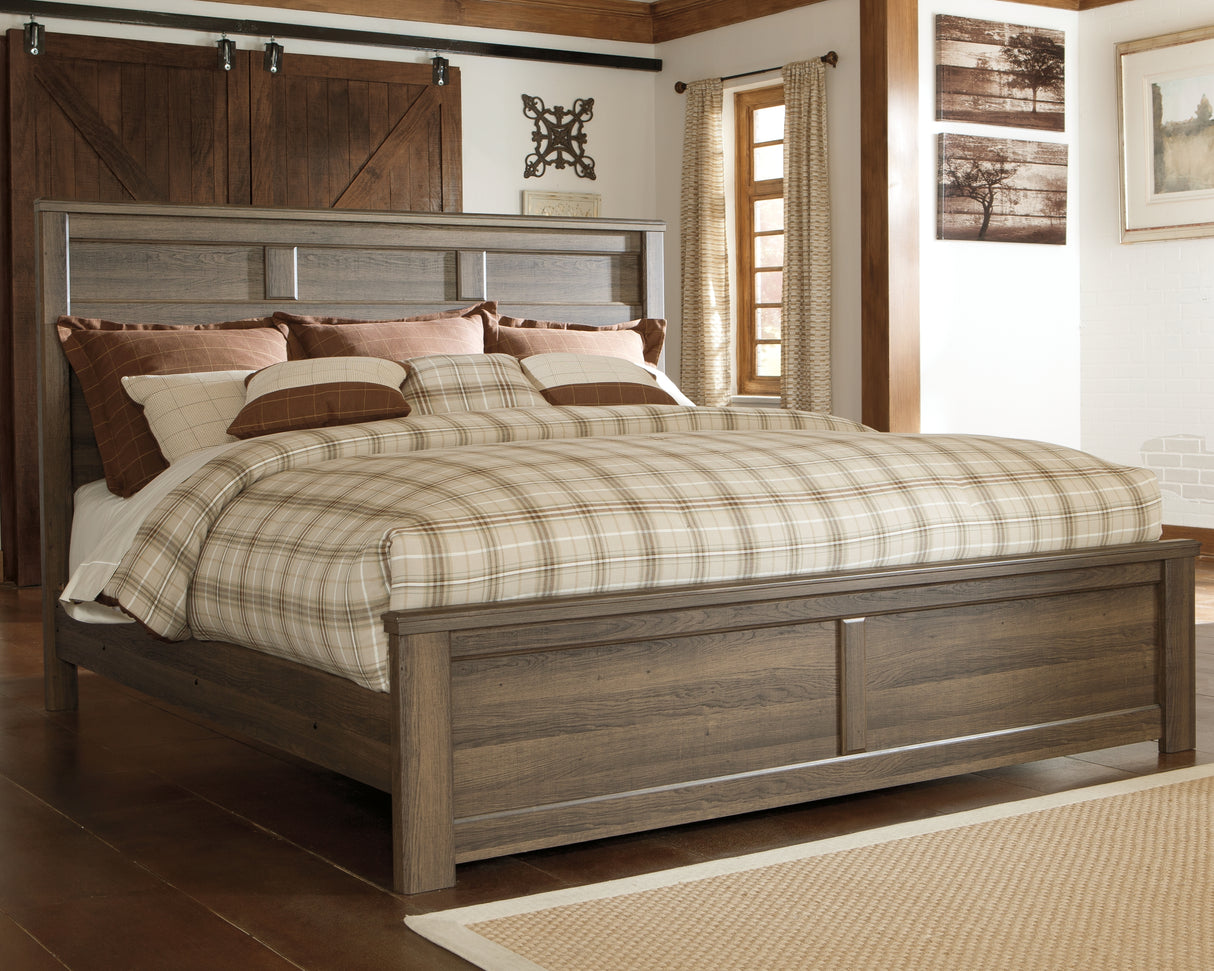 Furniture City Biloxi - Ashley Furniture - Juararo Bedroom - California King Panel Bed / Dark Brown - B251B14