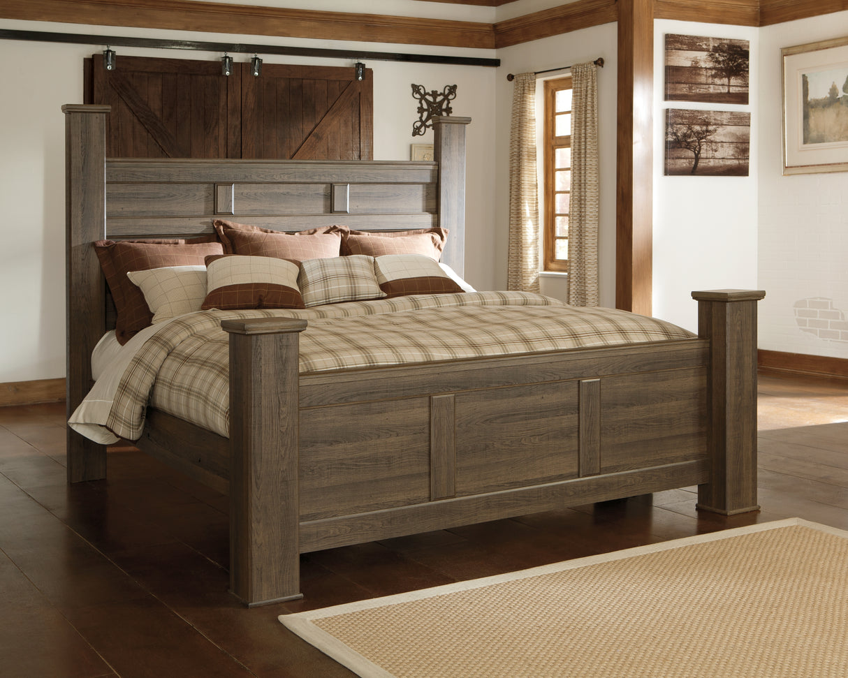 Furniture City Biloxi - Ashley Furniture - Juararo Bedroom - California King Poster Bed / Dark Brown - B251B12