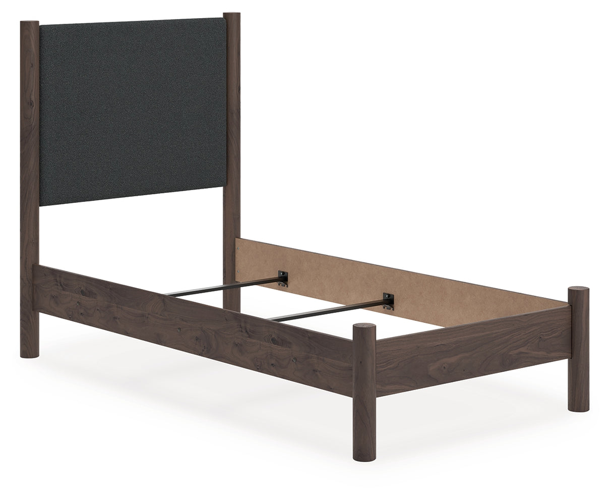 Furniture City Biloxi - Ashley Furniture - Pamytta Bedroom - Twin Upholstered Panel Bed / Brown - PCB2614B20